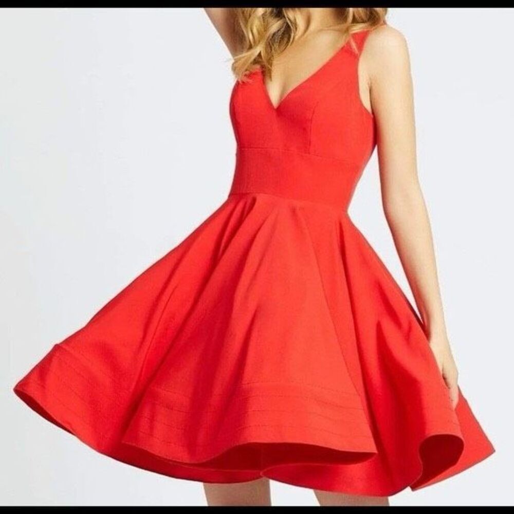 Mac Duggal Red Sleeveless Dress